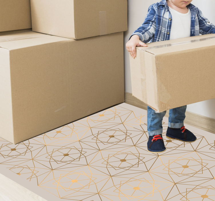 Alfombra de vinilo geométrica patrón abstracto de líneas - TenVinilo