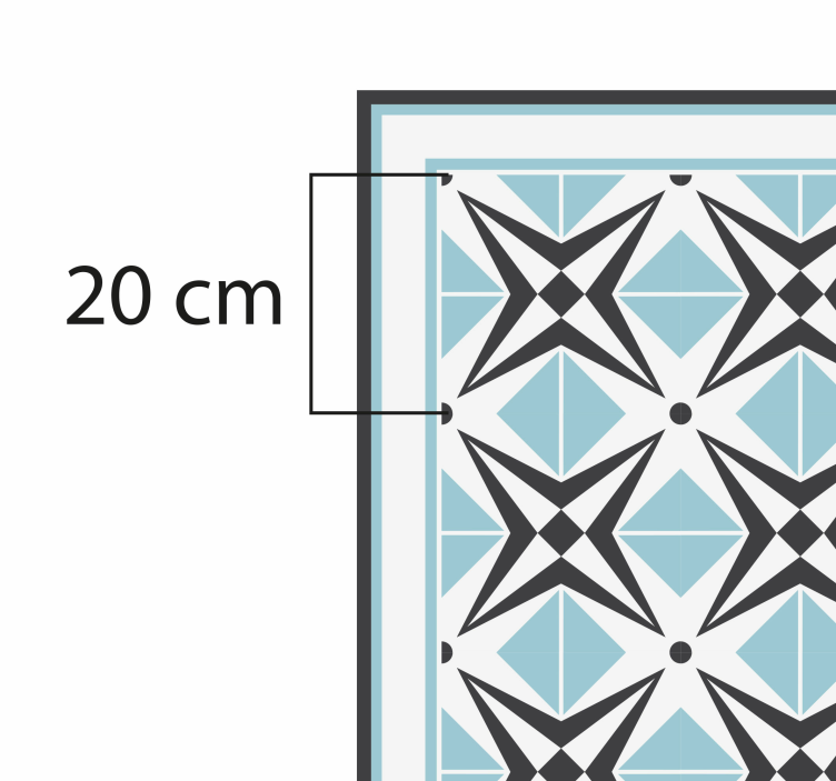 Alfombra vinílica mosaico motivo estrella azul - TenVinilo