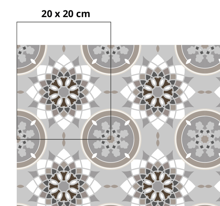 Alfombra vinilo cocina moderna baldosas de flores - TenVinilo