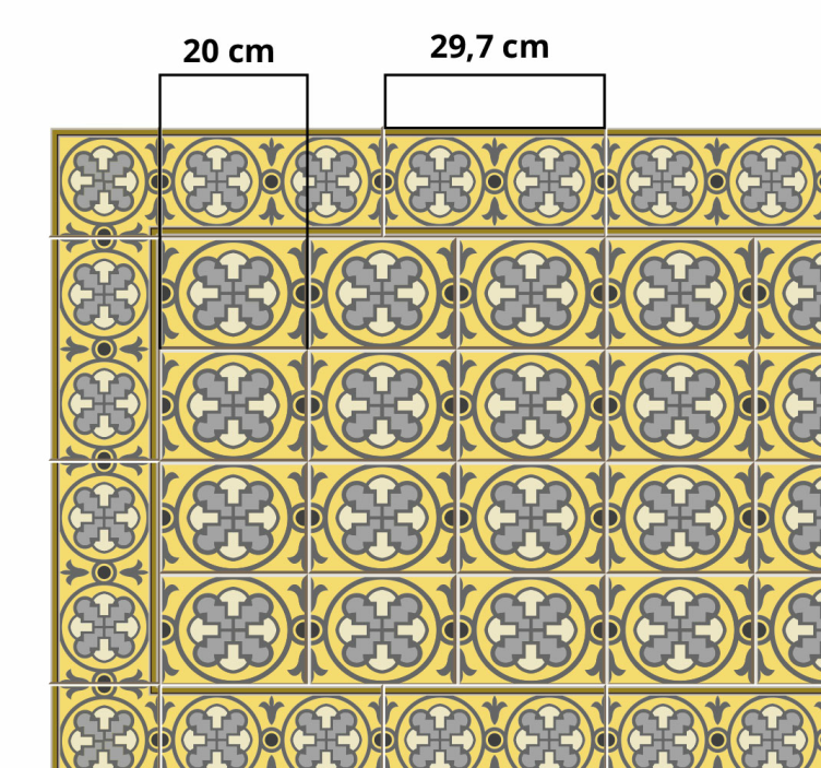 Alfombras de vinilo de azulejos gris y amarillo - TenVinilo