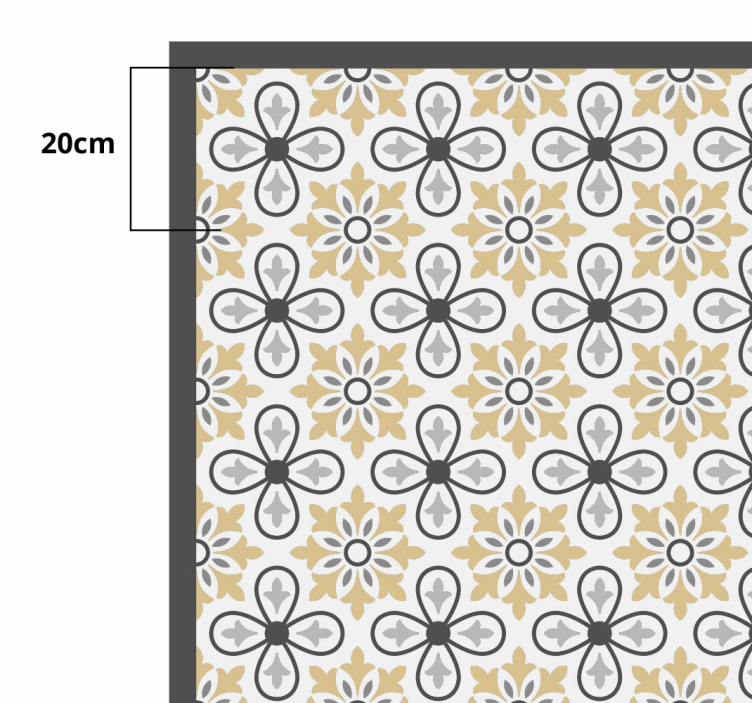 Alfombra vinílica geométrica armonía geométrica floral - TenVinilo