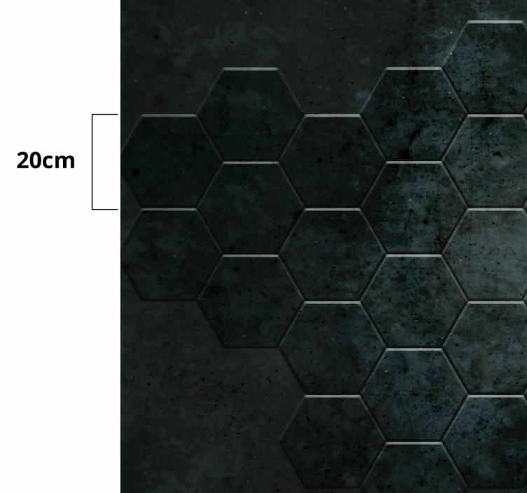 Alfombra vinílica hidráulica patrón hexagonal - TenVinilo