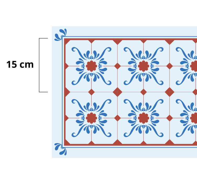 Alfombra vinílica hidráulica Color azul estilo "granada" - TenVinilo