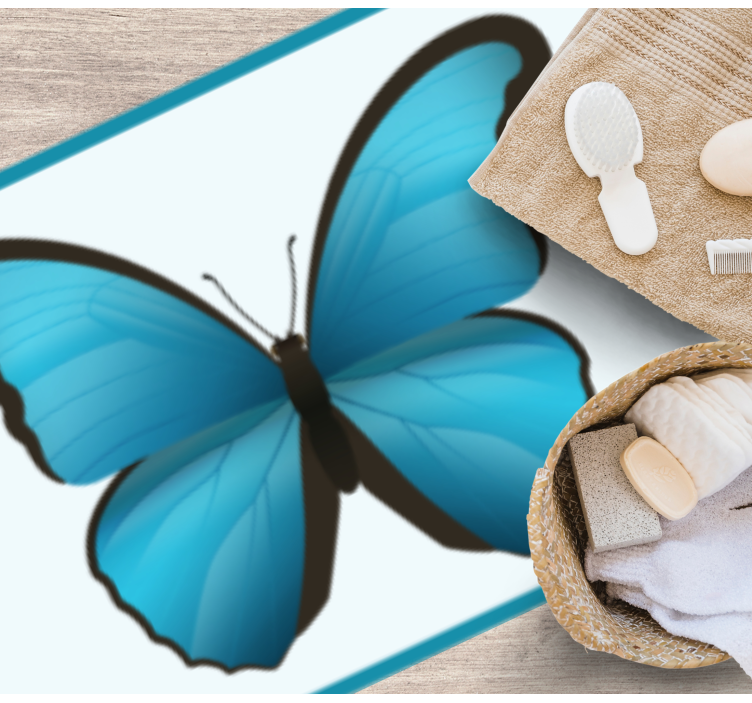 Aflombra vinílica animales mariposa azul - TenVinilo