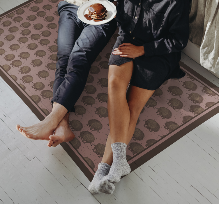 Aflombra vinílica animales patrón de erizo - TenVinilo