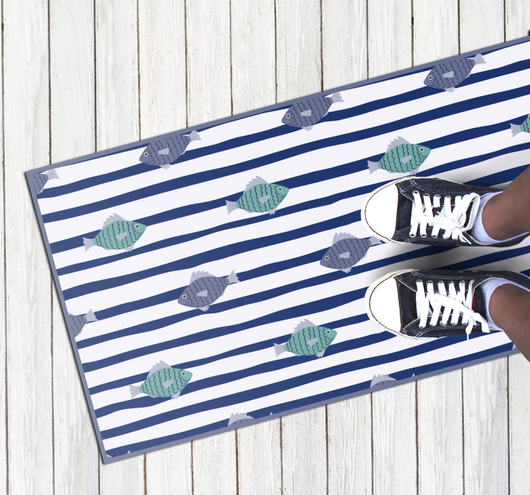 Aflombra vinílica animales patrón de pez rayado - TenVinilo