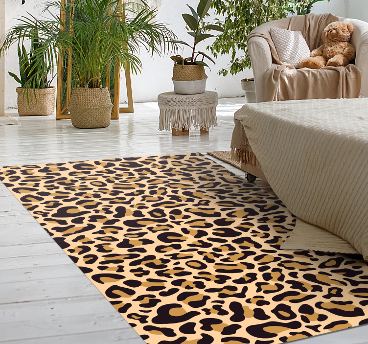 Alfombra vinílica dormitorio estampado de leopardo - TenVinilo