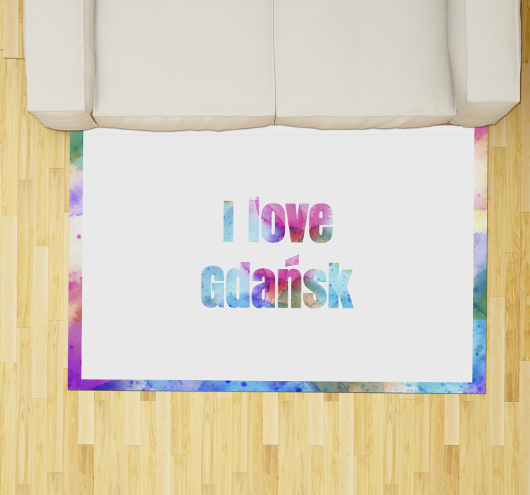 Alfombra vinílica con frase Amo gdańsk - TenVinilo