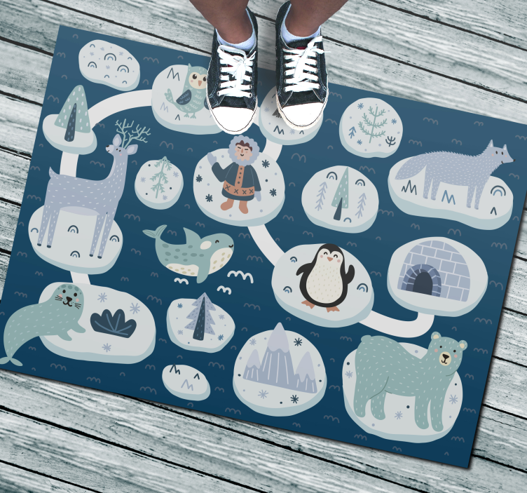 Alfombra vinílica nórdica Camino animal polar - TenVinilo