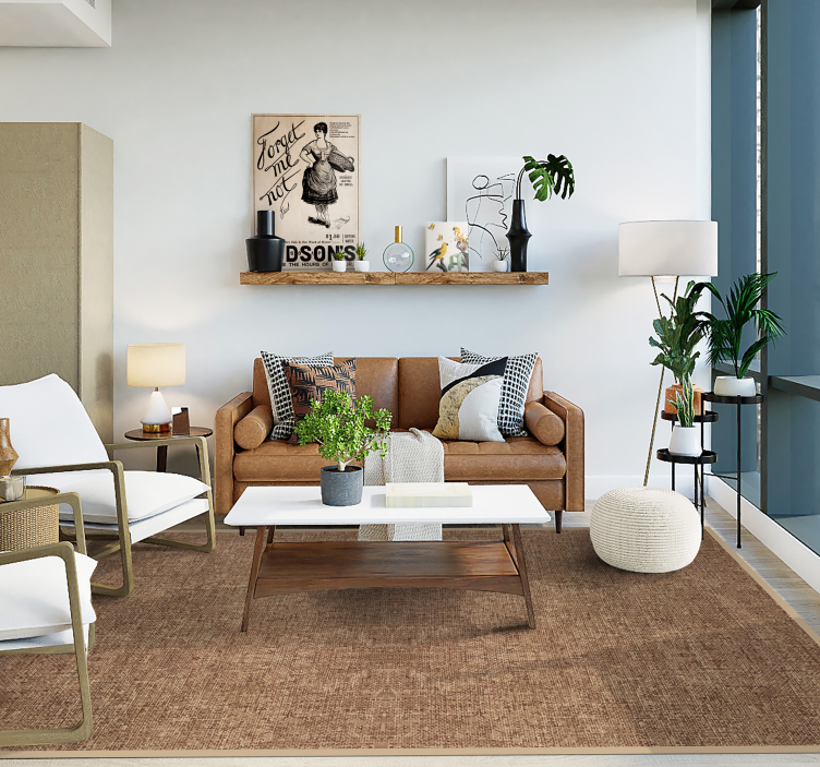 Alfombra vinílica textura Imitación fibra natural color beige - TenVinilo