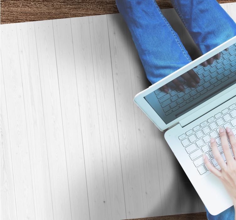 Alfombra vinílica textura Patrón de "hamptons" de madera blanca - TenVinilo