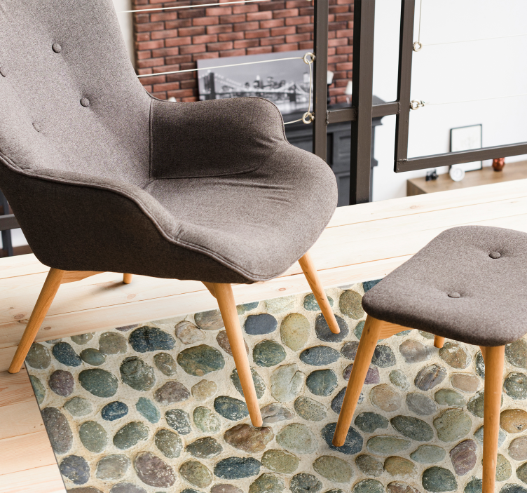 Alfombra vinilo salón textura piedra elegantes - TenVinilo