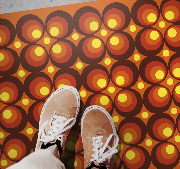 Alfombra vinílica vintage Círculos pop los 70 - TenVinilo