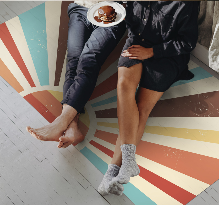 Alfombra vinílica vintage Puesta de sol abstracta - TenVinilo