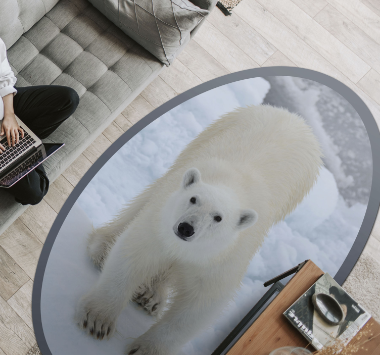 Aflombra vinílica animales imagen del oso polar - TenVinilo