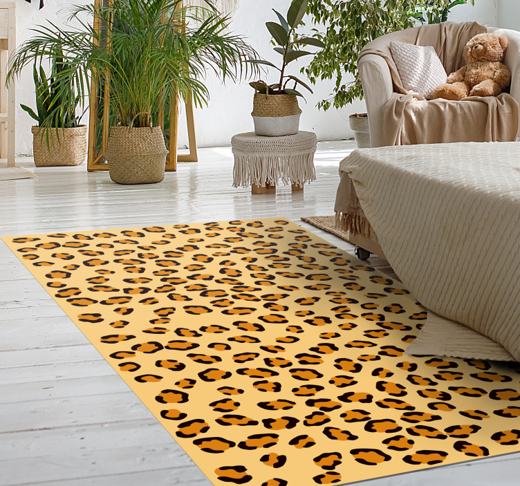 Alfombra vinílica animal print manchas de leopardo - TenVinilo