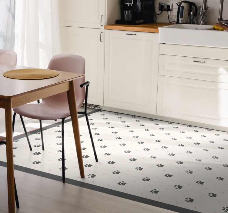 Alfombra vinílica animal print patrón de huella de pata - TenVinilo