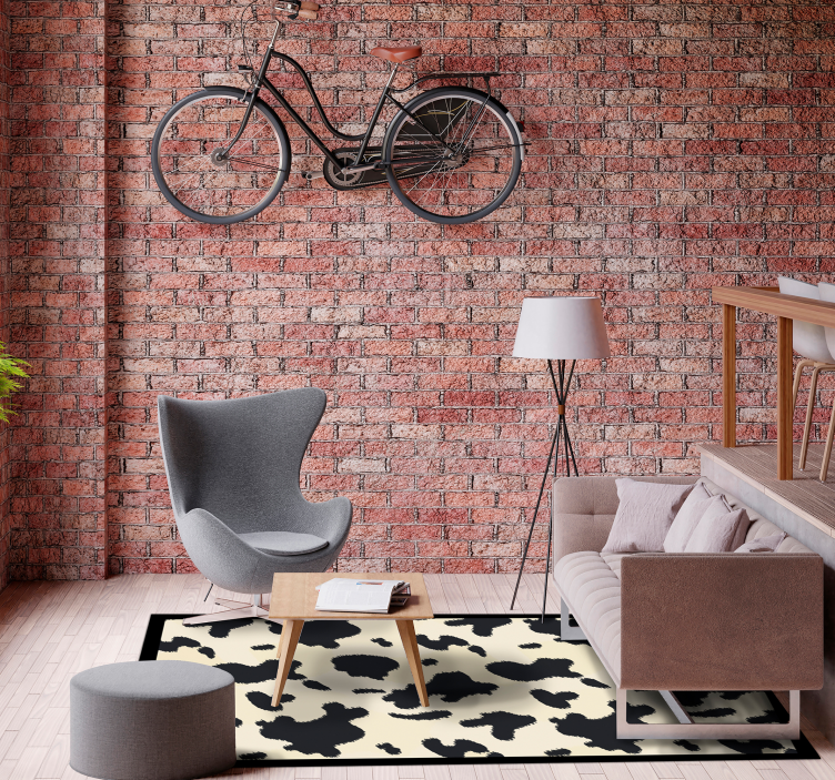 Alfombra vinílica animal print patrón de piel de vaca - TenVinilo