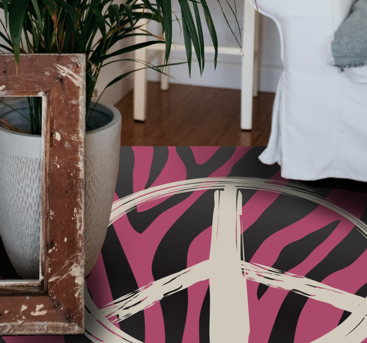 Alfombra vinílica animal print patrón del símbolo de la paz - TenVinilo