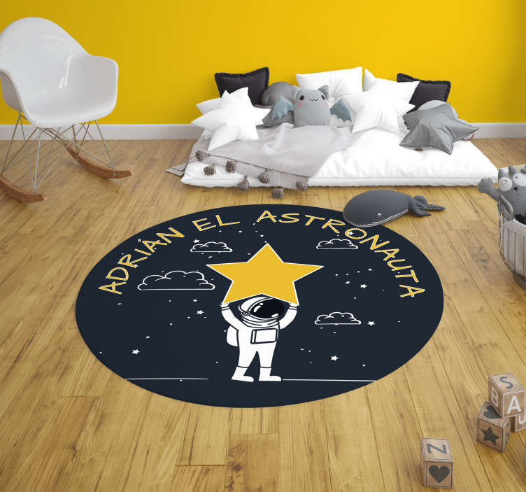 Alfombra vinílica infantil estrellas con nombre - TenVinilo