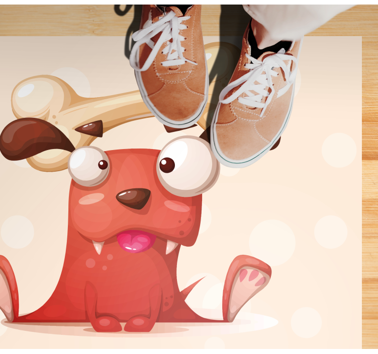 Alfombra vinílica bebé cachorro alegre - TenVinilo