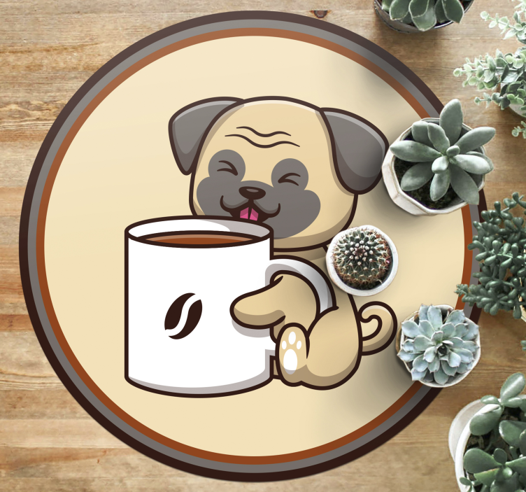 Aflombra vinílica animales linda taza de pug - TenVinilo
