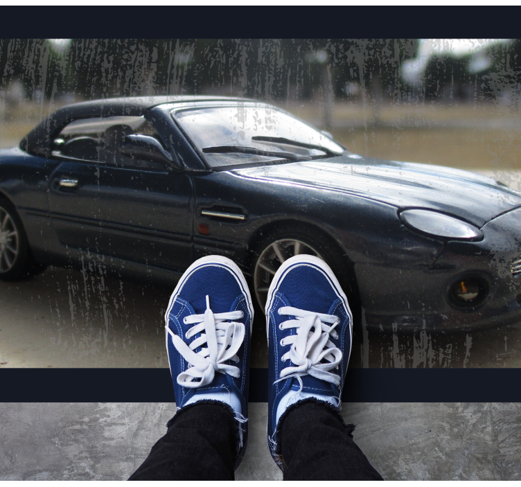 Alfombra vinílica carretera coche deportivo clásico - TenVinilo