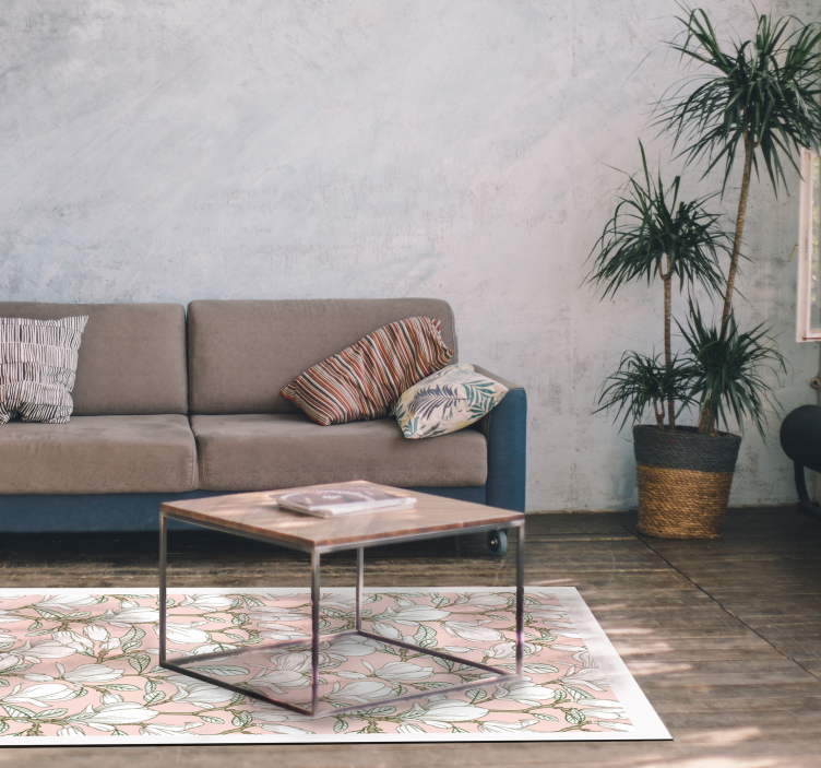 Alfombra vinilo para cocina llena de flores - TenVinilo