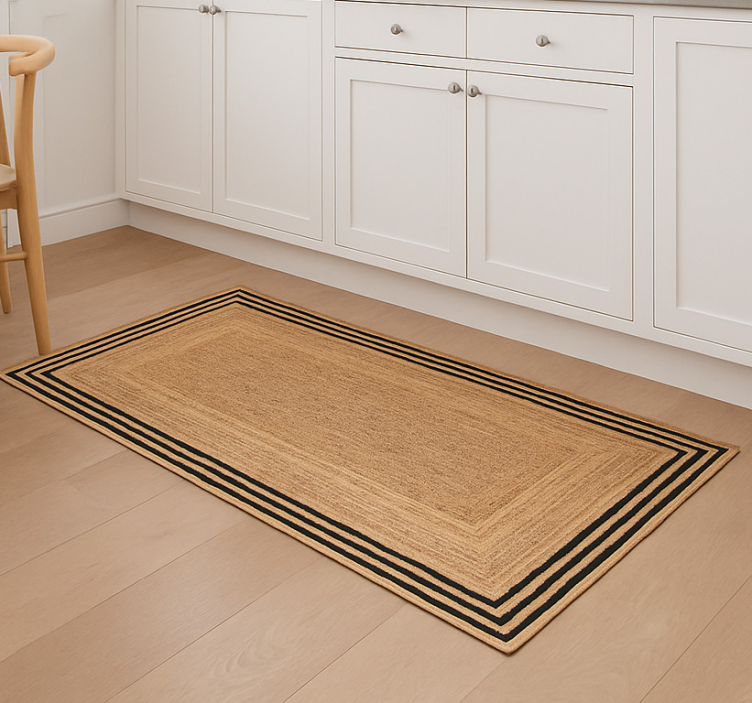 Alfombra vinílica cocina textura yute natural - TenVinilo