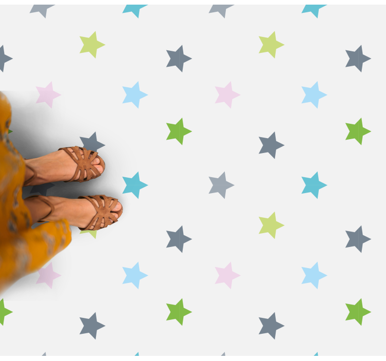 Alfombra vinílica de estrellas colores minimalistas - TenVinilo
