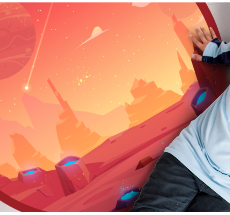 Alfombra vinílica de estrellas escena cósmica del desierto - TenVinilo