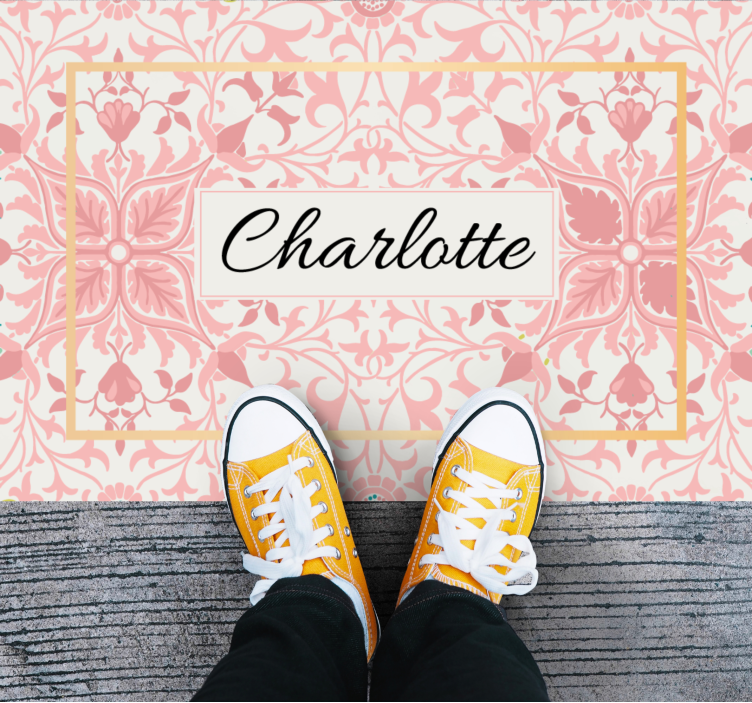 Alfombra vinílica dormitorio arreglo botánico personalizado - TenVinilo