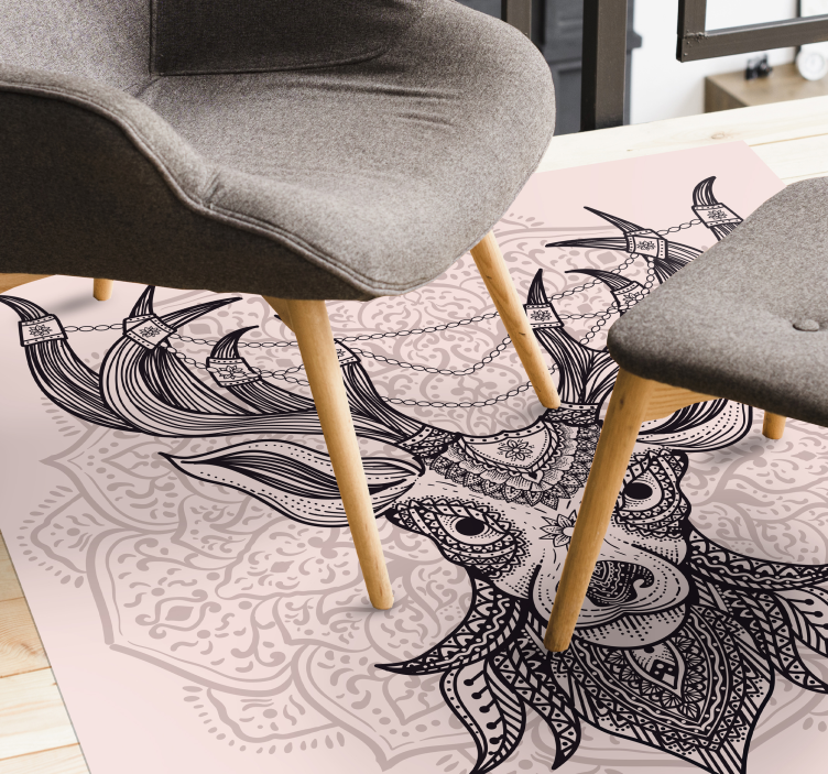 Aflombra vinílica animales motivo de ciervo gris - TenVinilo