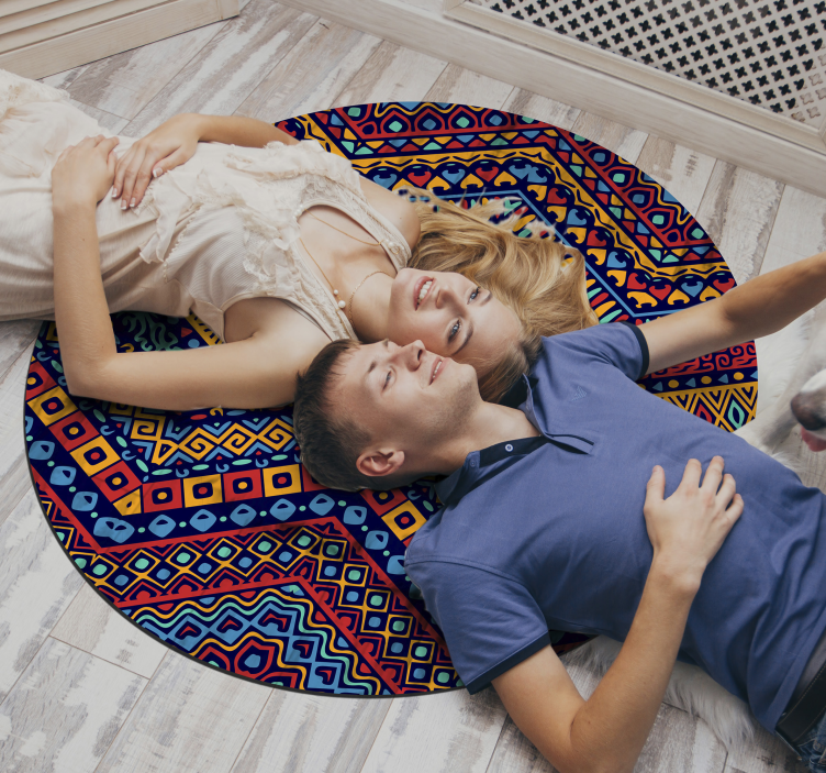 Alfombra vinílica étnica diseño étnico - TenVinilo