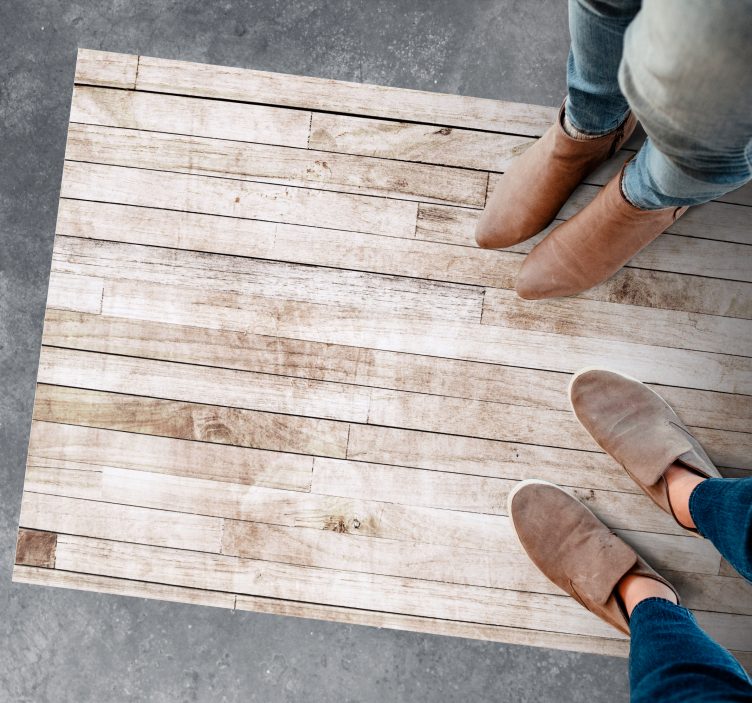 Alfombra exterior vinilo Patrón de tablones blancos vintage - TenVinilo