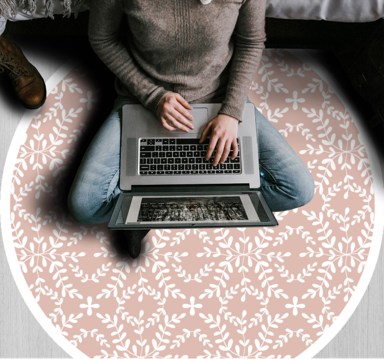 Alfombra vinílica flores delicada composición floral - TenVinilo