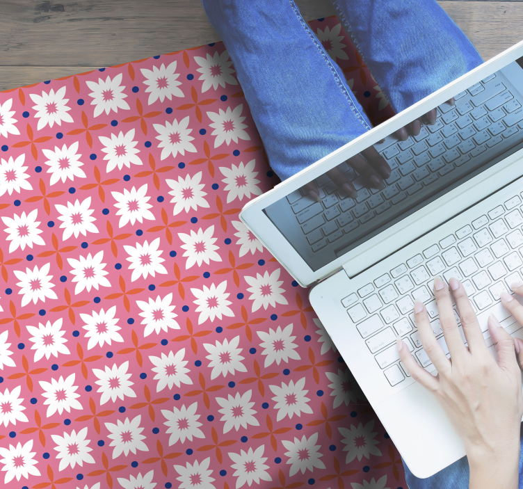 Alfombra vinílica flores superficie de patrón floral - TenVinilo