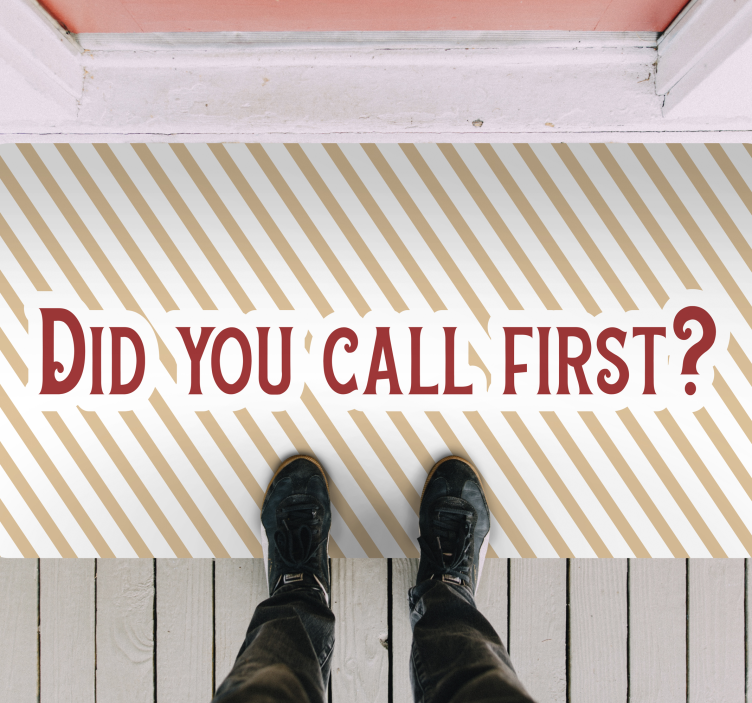 Alfombra vinílica frase llame a la primera consulta - TenVinilo