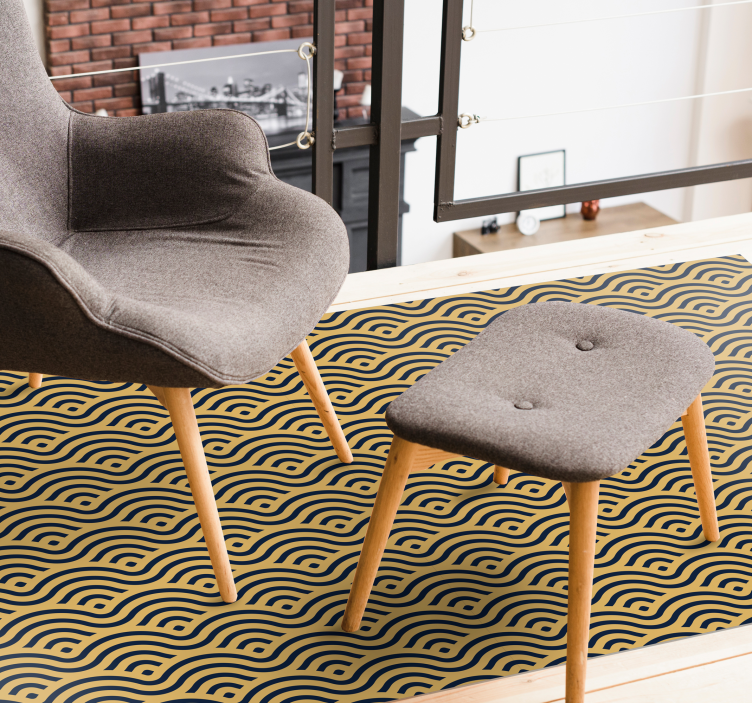 Alfombra vinílica geométrica aspecto con patrón ondulado - TenVinilo