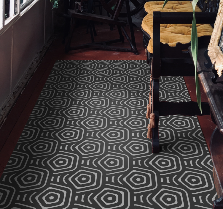 Alfombra vinílica geométrica diamantes concéntricos - TenVinilo