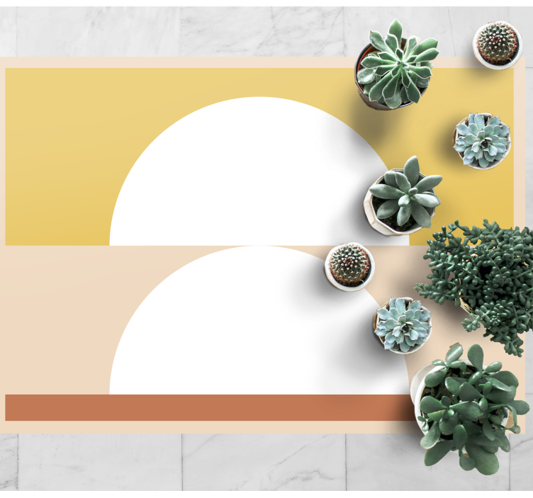 Alfombra de vinilo geométrica Dos semicírculos de arte geométrico - TenVinilo