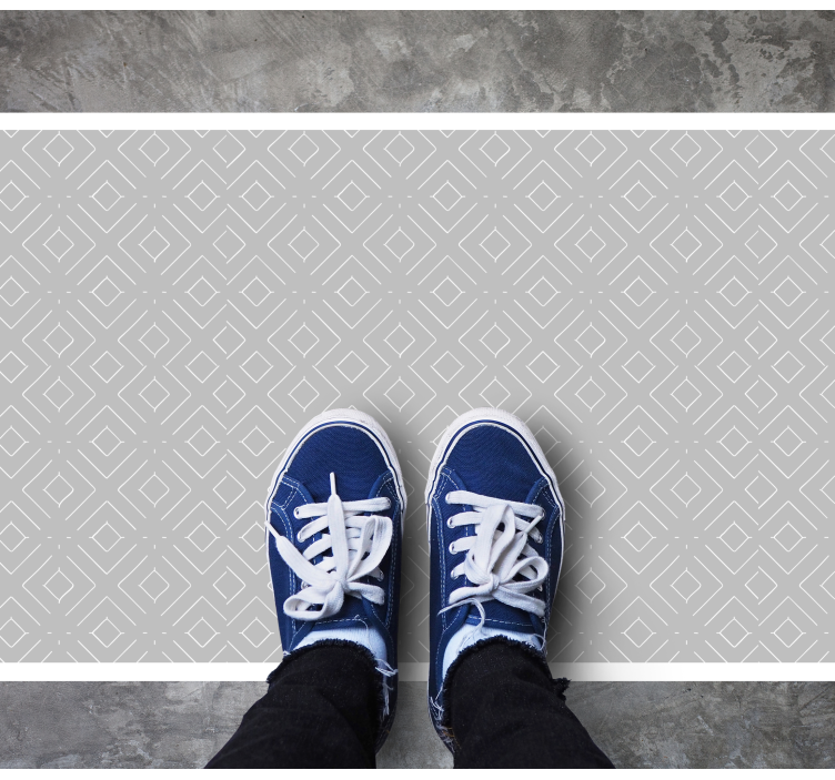 Alfombra vinílica dormitorio diamantes elegantes grises - TenVinilo