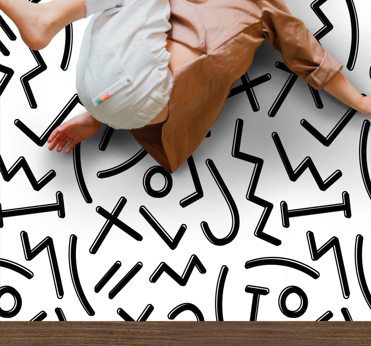 Alfombra vinílica infantil líneas abstractas dinámicas - TenVinilo