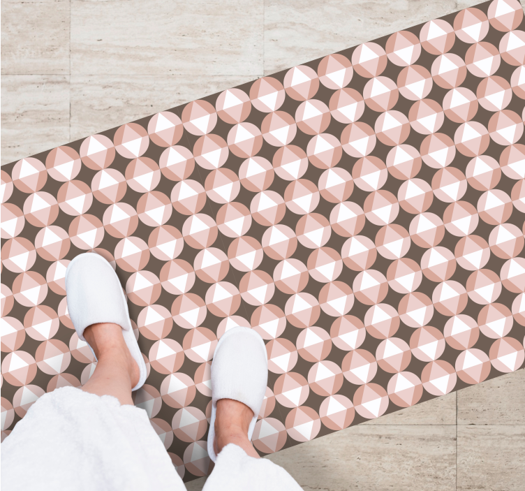 Alfombra vinílica baño motivo geométrico rosa - TenVinilo