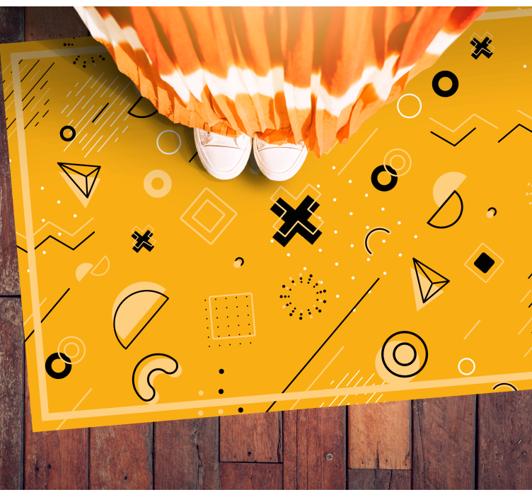 Alfombra vinílica geométrica patrón de formas abstractas - TenVinilo