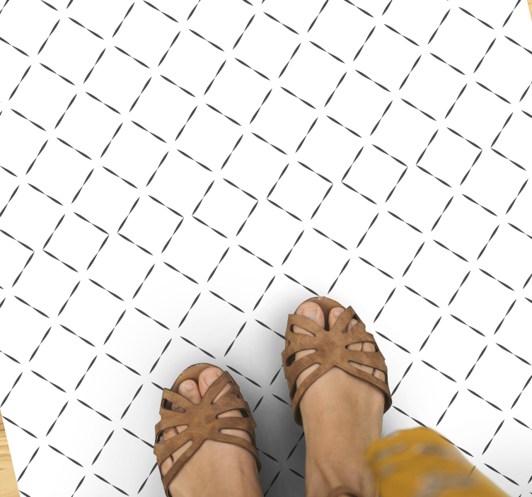 Alfombra vinílica geométrica patrón de línea continua - TenVinilo