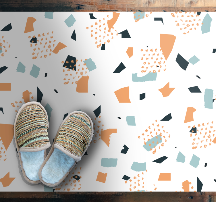 Alfombra de vinilo geométrica Patrón irregular de figuras en colo - TenVinilo