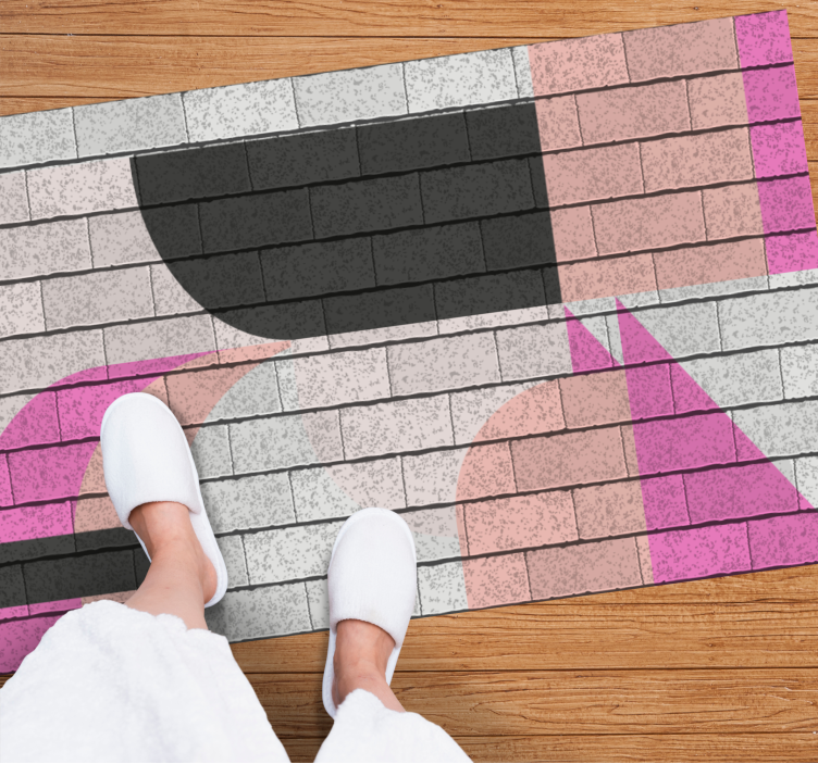 Alfombra vinílica geométrica segmentos de color conceptuales - TenVinilo