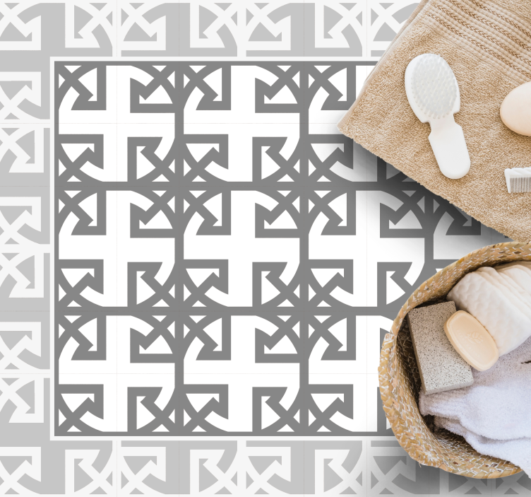 Alfombra vinílica hidráulica patrón gris decorativo - TenVinilo