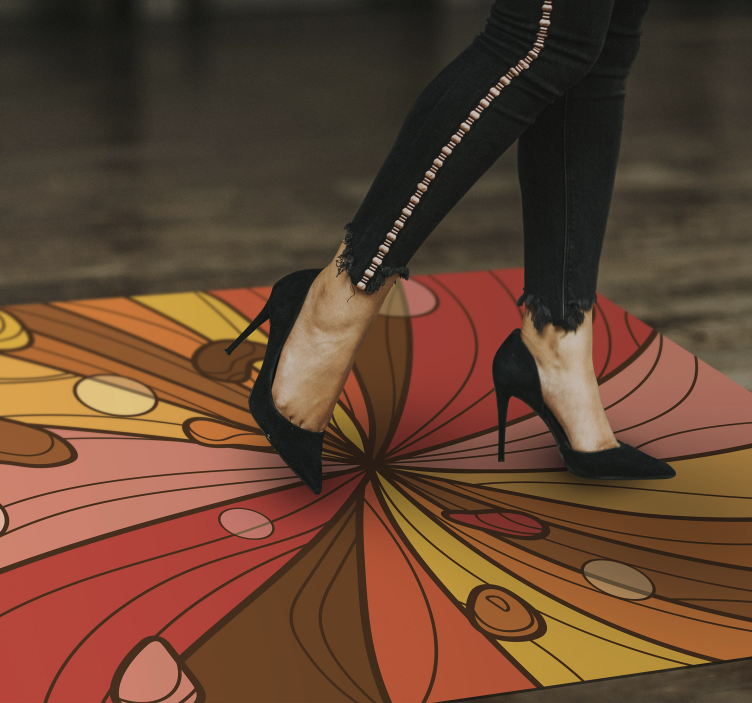 Alfombra vinílica vintage flor arremolinada - TenVinilo